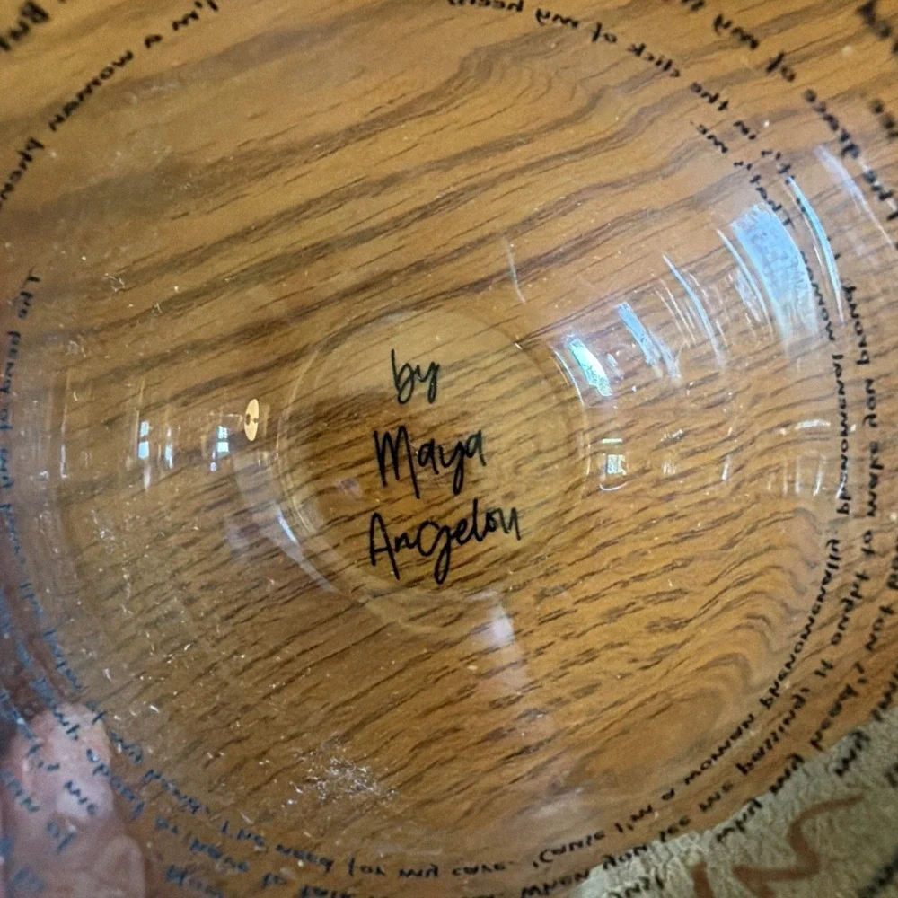 Maya Angelou Phenomenal Woman Stemless Wine Glass Set of 2 Gold Script Poem USA‎
